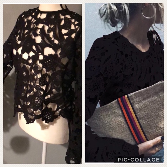 ❤️Peekaboo Lace Bell Sleeve Blouse - Picture 4 of 7